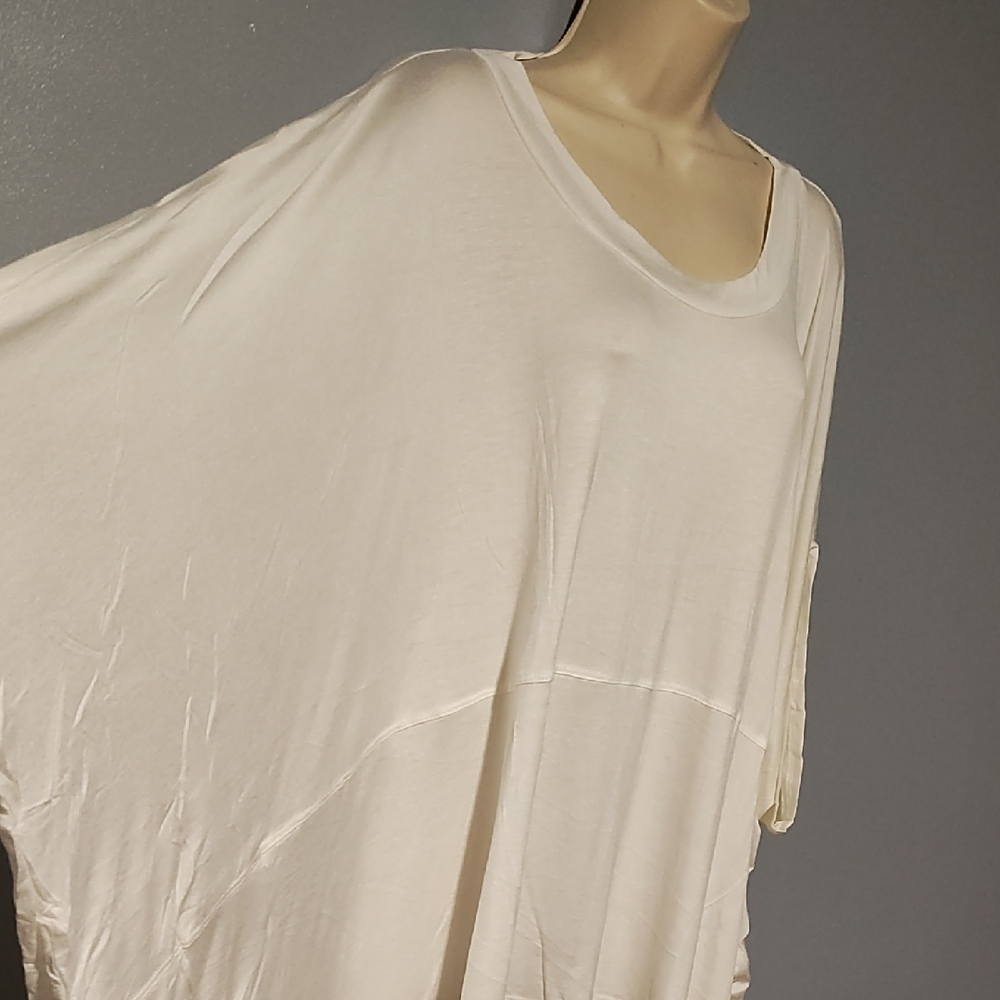 Chic Cream Oversized poliana plus size 2XL poncho Top